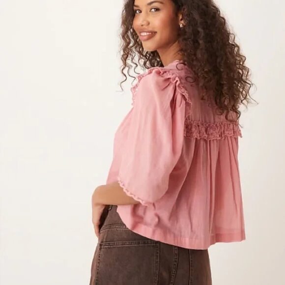 05 Free People Luna Top Mauve Glow NWOT Size Medium - Picture 3 of 9